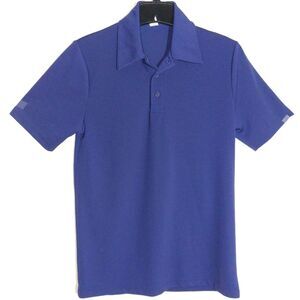 Alo Women's Yoga Active Gym Golf  Performance Polo Shirt Royal Blue Size XS EUC